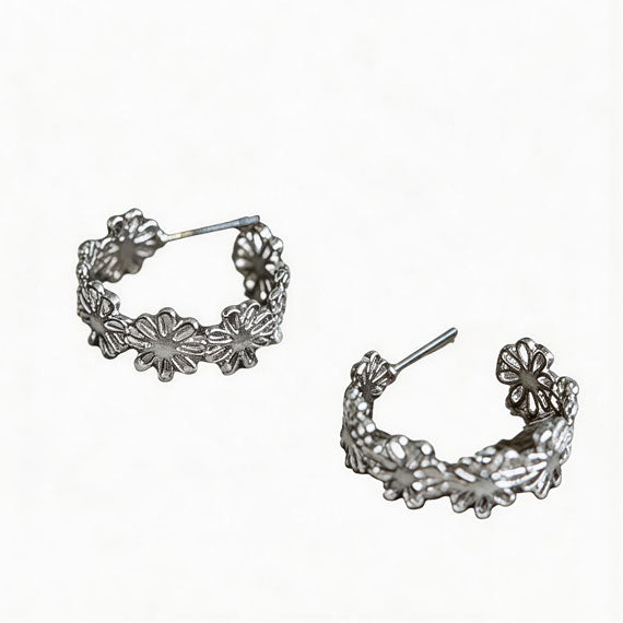 Metal Retro Fashion All-Match Lace Hollow Earrings