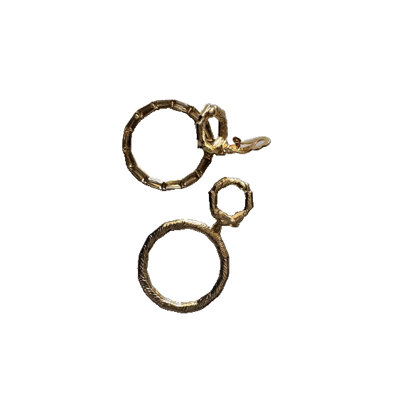 Bamboo Knot Clip-On Earrings, Needle-Free Trendy Style