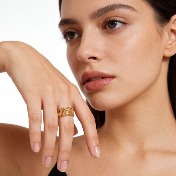 Simple Lace Hollow Diamond Ring For Women