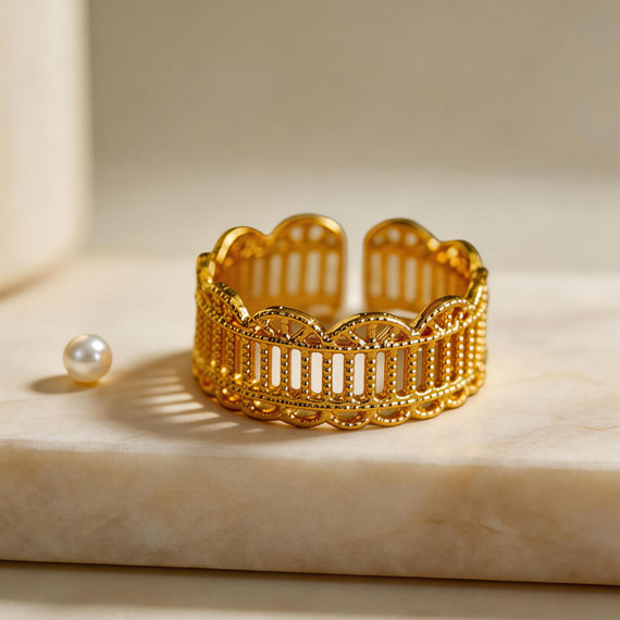 Simple Lace Hollow Diamond Ring For Women