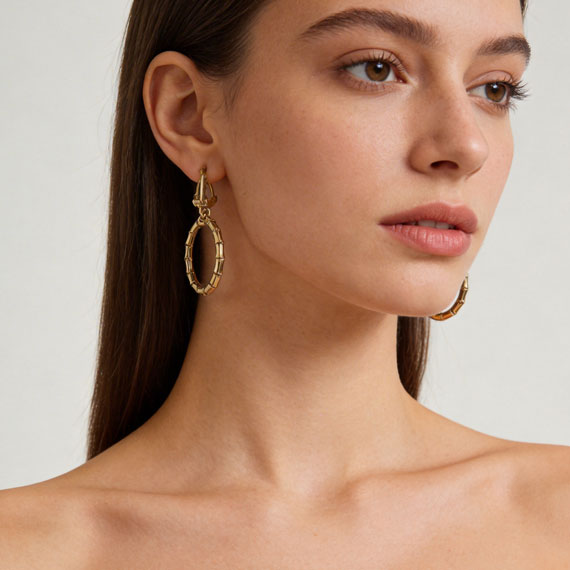 Bamboo Knot Clip-On Earrings, Needle-Free Trendy Style